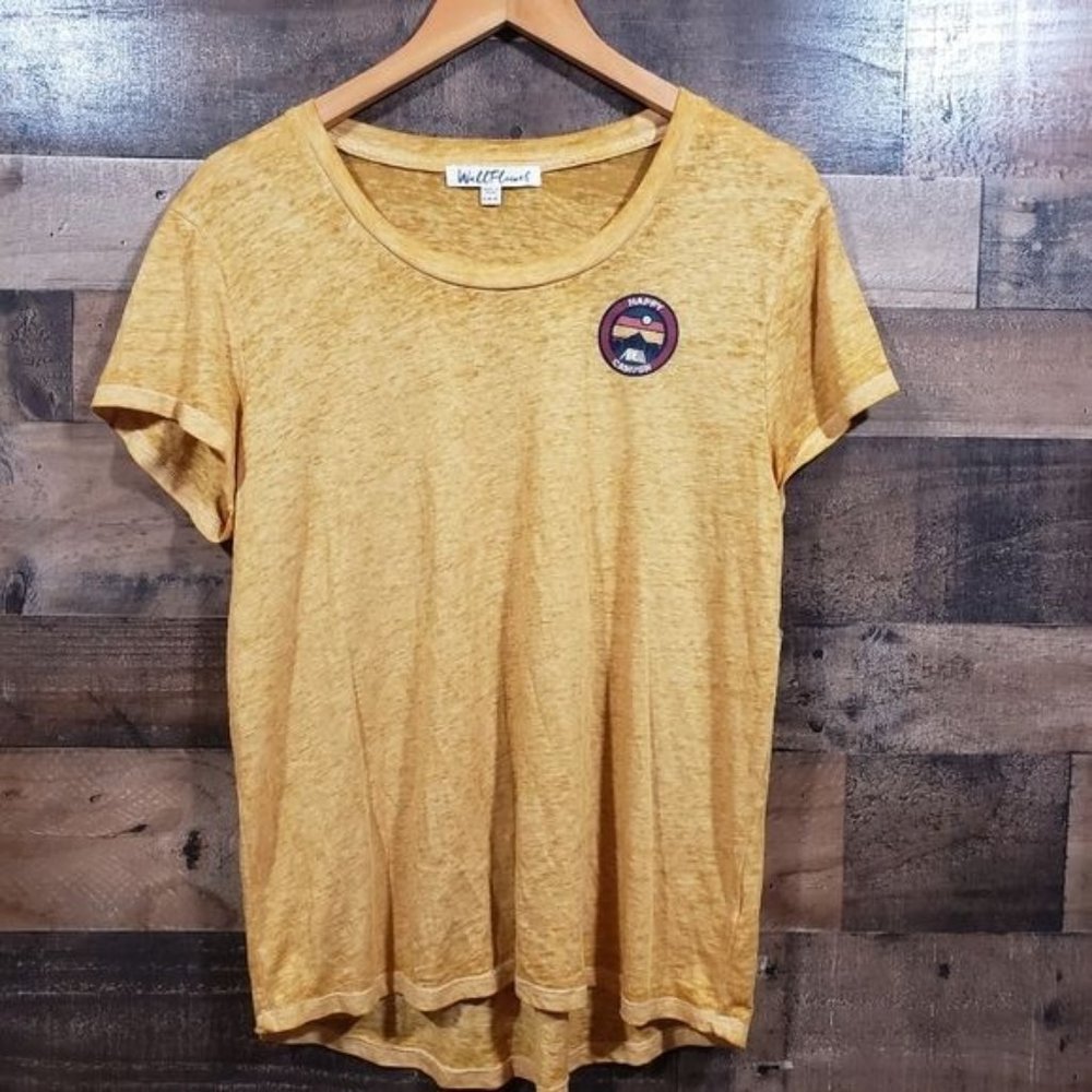 Wallflower‎ NWT burnout happy camper graphic burnout short sleeve shirt size L